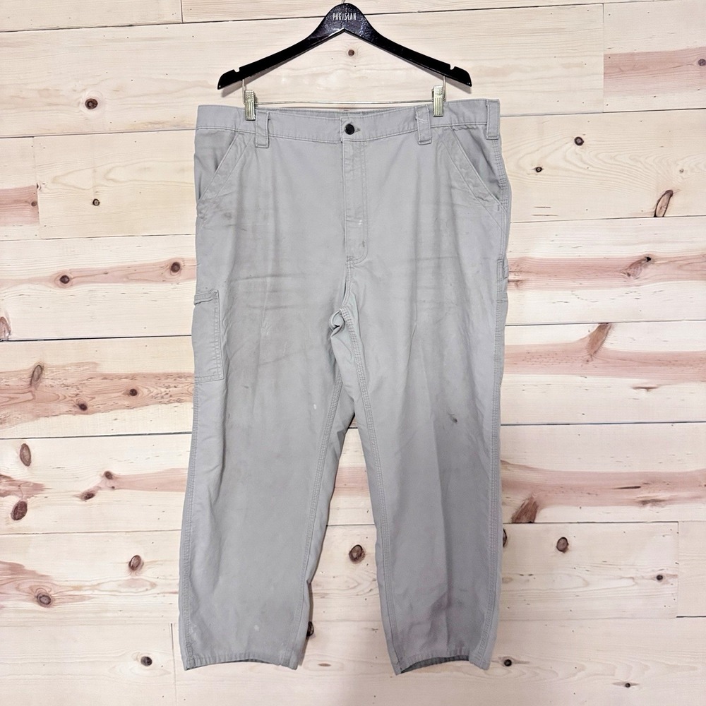 Carhartt B151 Loose Original Fit Canvas Work Pants Mens 42x26 Gray Tan